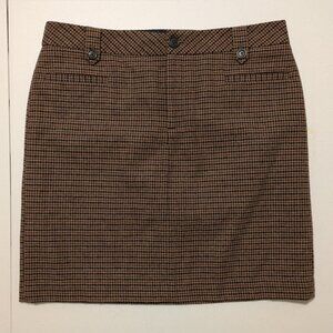 Eddie Bauer Wool Blend Houndstooth Skirt